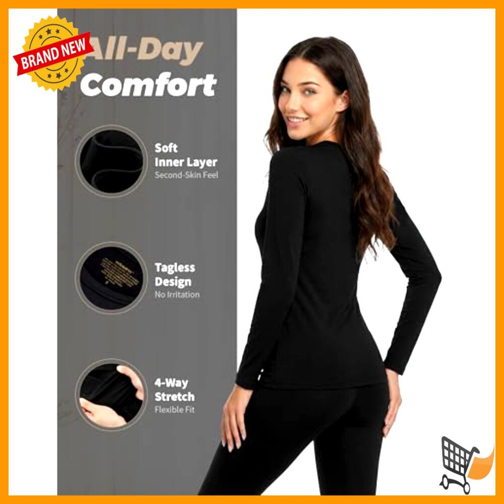 Fleece Lined Thermal Base Layer Set Long Johns To… - image 2